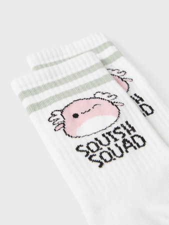 Name It Sokker Bright White Aqua Grey Med Squishmallows Motiver (2-pak) - Str. 31/33